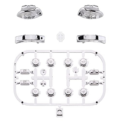 eXtremeRate DIY Full Set Buttons for Nintendo Switch & Switch OLED, Chrome Silver Glossy Replacement Buttons for JoyCon, ABXY Direction Keys SR SL L R ZR ZL + - Home Capture Trigger Buttons Springs - color: Chrome Silver
