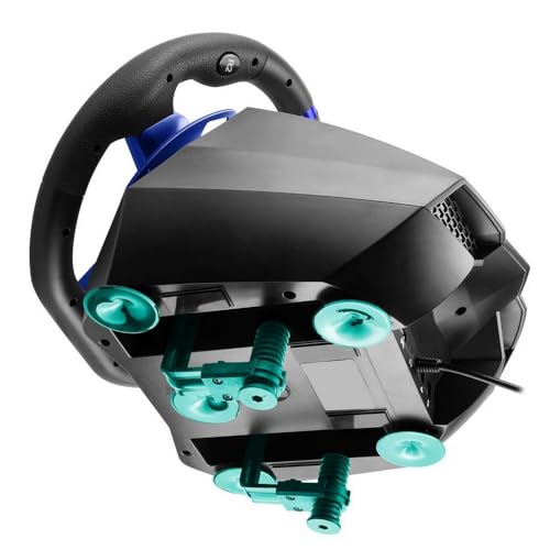 Flashfire SUZUKA 900S Adjustable Racing Steering Wheel Premium PS5 Version|Compatible with PS3,PS4,PS5,Nintendo Switch|270-900 Degrees Rotation with 3 Pedal Board and H-Shifter|Black and Blue (F111)