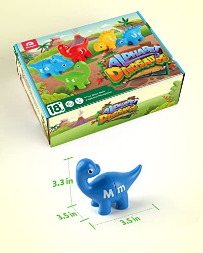 Coogam Matching Letters Fine Motor Toy, 26 PCS Double-Sided ABC Dinosaur Alphabet Match Game with Uppercase Lowercase, Preschool Educational Montessori Learning Toys for Toddlers - style: dinosuar alphabet