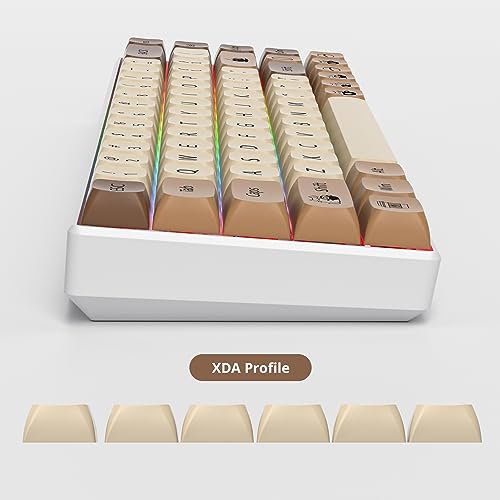 Coffee Cat PBT Dye-Sublimation Keycaps, XDA 138 Keys Custom | ANSI US standard Layout, for 61 64 68 87 104 108 Mechanical Keyboard, Durable wear-resistant , perfect for DIY builds - color: Cafe cat