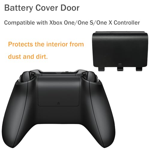 Dakexiong 4 Pack Battery Back Cover for Xbox One/S/X Controller [NOT for Xbox SeriesS/X],Replacement Battery Back Shell Covers Compatible with Xbox One/S/X Controllers (Black&White) - color: Black&White
