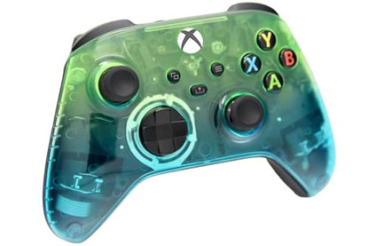 Wireless Custom Controller Compatible with PC, Windows 10+, Series X/S & One (Series X/S Clear Green & Blue) - color: Series X/S Clear Green & Blue