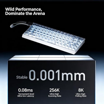 MCHOSE ACE 68 V2 Magnetic Switch Keyboard,65% Hall Effect Rapid Trigger Wired Gaming Keyboard with 0.001mm Adjustable Actuation 8K Hz Polling Rate RGB Backlit Side Printed Keycaps for Esports (Black) - color: ACE68 V2-Black