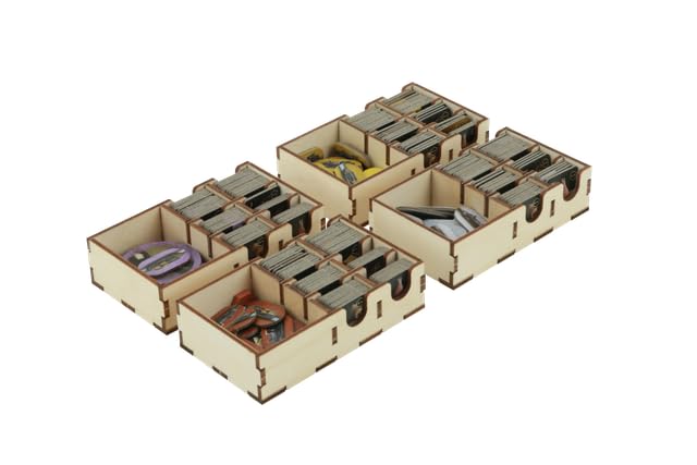 The Broken Token Game Organizer Compatible with Brass: Birmingham - Wooden Game Organizing Box with Multiple Trays