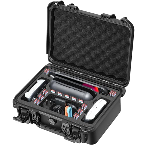 LUGECASE Carrying Case for Nintendo Switch 2: Extra Large Capacity | Ip67 Waterproof | Deluxe Soft Lining Hard Travel Carrying Case for Switch 2 Console | Pro Controller | Dock & Accessories (Black) - color: Black