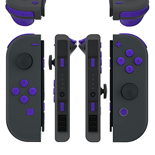 eXtremeRate DIY Full Set Buttons for Nintendo Switch & Switch OLED, Custom Replacement Buttons for JoyCon, ABXY Direction Keys SR SL L R ZR ZL + - Home Capture Trigger Buttons Springs - Purple - color: Purple
