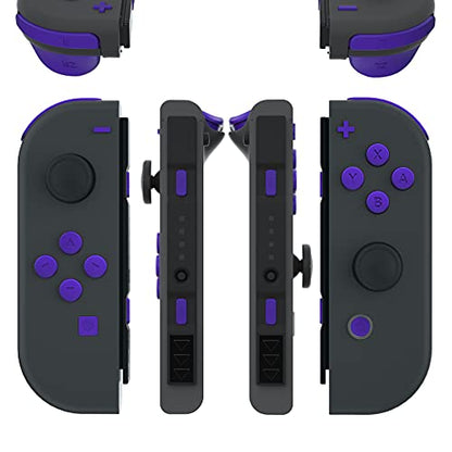 eXtremeRate DIY Full Set Buttons for Nintendo Switch & Switch OLED, Custom Replacement Buttons for JoyCon, ABXY Direction Keys SR SL L R ZR ZL + - Home Capture Trigger Buttons Springs - Purple - color: Purple