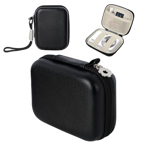 Yoocheese Compact Camera Case for Small Digital Cameras, Minimal Black PU Hard Shell Storage Case with Pocket, Fits Kodak PIXPRO FZ55, Canon IXUS, Sony W830 & More (Up to 4"), For Daily Carry - color: Black