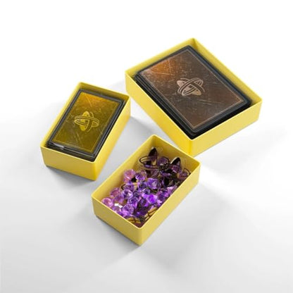 Token Silo Card Add On - 3-Piece Set of Game Trays, Holds Game Cards, Tokens, Dials and Dice, Organize LCG, TCG and Board Game Accessories, Modular Design, Yellow Color, Made by Gamegenic - color: Yellow