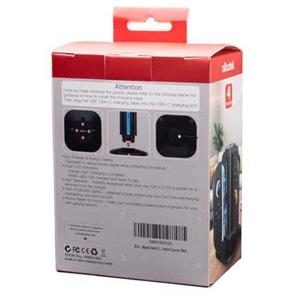 afbptek Switch 2 Joy Con Charging Station, LED Indicator, 4 Joycon Controller Charger Dock, USB Powered for Nintendo Switch 2 Joy-Con L/R Controller (Black) - color: Black