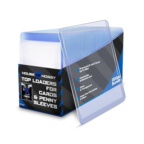 200pc Top Loaders for Cards and Penny Sleeves Bundle - Hard Plastic Card Sleeve, Trading Card Protectors, Yugioh & Baseball Card Sleeves - 100 Trading Card Top Loaders & 100 Penny Sleeves - size: 100 Toploaders + 100 Sleeves Bundle (200pc)