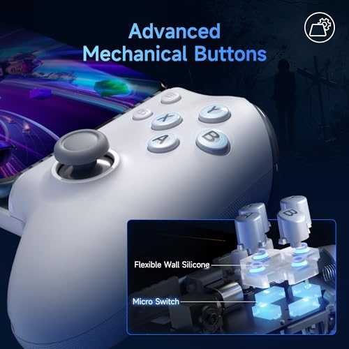 EasySMX M15 Mobile Gaming Controller for Android/iPhone 15 Series, Android Controller with Hall Trigger/Joysticks for Play Minecraft, COD | Hall Effect Triggers & Joysticks,Mechanical Buttons,Mobile Game Controller for Minecraft,COD,PUBG,White - color: wh