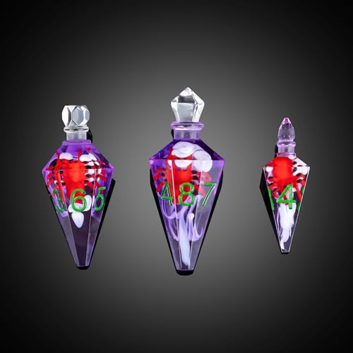 7PCS Potion DND Dice Set,Transparent Sharp Edge Die Set D&D RPG Polyhedral Dice,for Dungeons and Dragons TTRPG Games Roleplaying Games.(Purple with Spider) - color: Purple With Spider