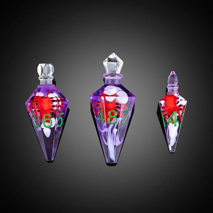 7PCS Potion DND Dice Set,Transparent Sharp Edge Die Set D&D RPG Polyhedral Dice,for Dungeons and Dragons TTRPG Games Roleplaying Games.(Purple with Spider) - color: Purple With Spider