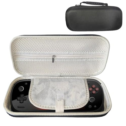 YAJOJO Carrying Case for AYANEO KONKR Pocket FIT Handheld Game Console with Lanyard & Carabiner,Hard Shell Cover with Pocket for KONKR Pocket FIT & Accessories ,Shockproof(Black)