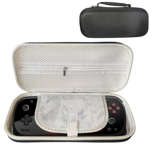 YAJOJO Carrying Case for AYANEO KONKR Pocket FIT Handheld Game Console with Lanyard & Carabiner,Hard Shell Cover with Pocket for KONKR Pocket FIT & Accessories ,Shockproof(Black)