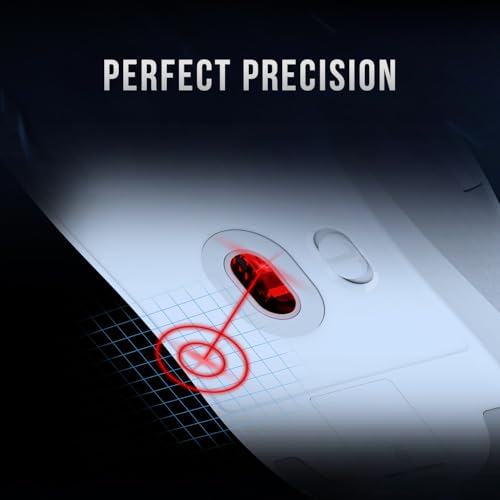 msi Versa 300 Wireless White Gaming Mouse, 8000 DPI, 30M+ Clicks Kailh Switch, Optical Sensor, Ergonomic Ambitextrous Hand Design, RGB Light