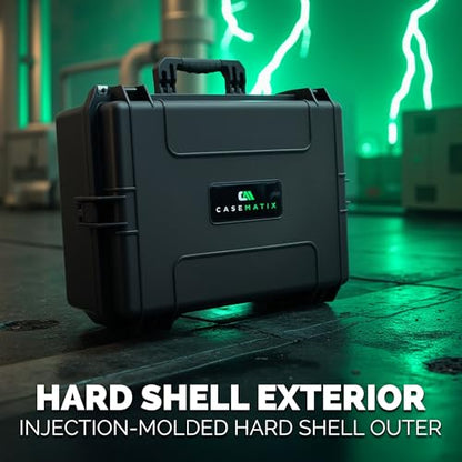 CASEMATIX Hard Shell Travel Case Compatible with Xbox Series X Console, Controllers, Headset and Other Accessories - IPX7 Waterproof and Crushproof Carrying Case with Customized Foam Interior