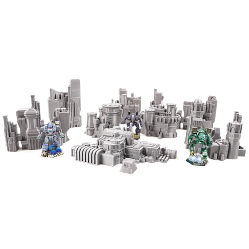 6mm Sci-Fi Cityscape Bundle 2 - Tabletop Terrain for Miniatures Games Such as Epic Battletech Adeptus Titanicus (Bundle 2) - size: Bundle 2 without Hexes