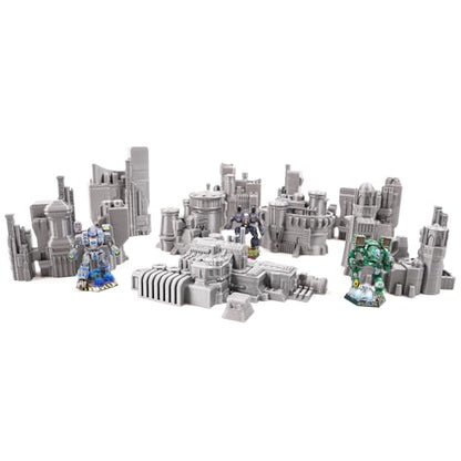 6mm Sci-Fi Cityscape Bundle 2 - Tabletop Terrain for Miniatures Games Such as Epic Battletech Adeptus Titanicus (Bundle 2) - size: Bundle 2 without Hexes