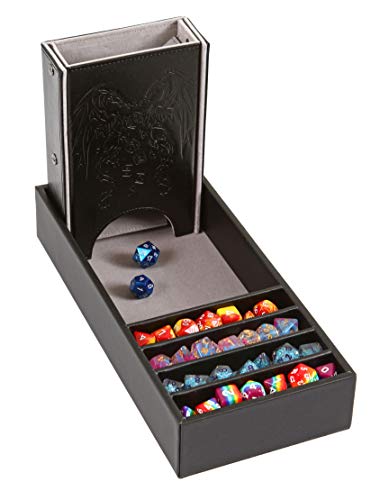 Forged Dice Co. Citadel Dice Tray and Dice Tower - 3 in 1 D&D Dice Tray, RPG and Tabletop Gaming Dice Storage and Removable Tower - color: Gray