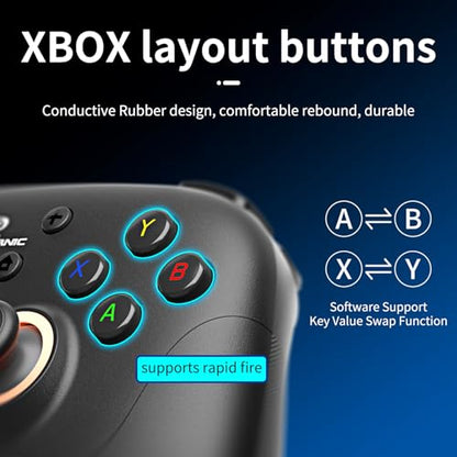 Doriteney RG P01 Wireless Gaming Controller Compatible with Switch Game Controllers RG P01 2.4G Controller Gamepad for Bluetooth/PC/Steam/iOS/Android/Switch Hall Effect RGB Lights