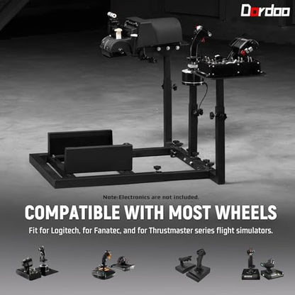 Dardoo Flight Game Frame and Racing Simulator Cockpit Compatible with Thrustmaster HOTAS WARTHOG, not include Throttle, Joystick and Seat