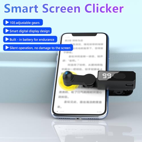Auto Clicker for Smart Phone, Rechargeable Phone Screen Tapper, Fast Click Simulation Finger Continuous Click for Gaming, Live, Adjustable Speed Physical Clicker