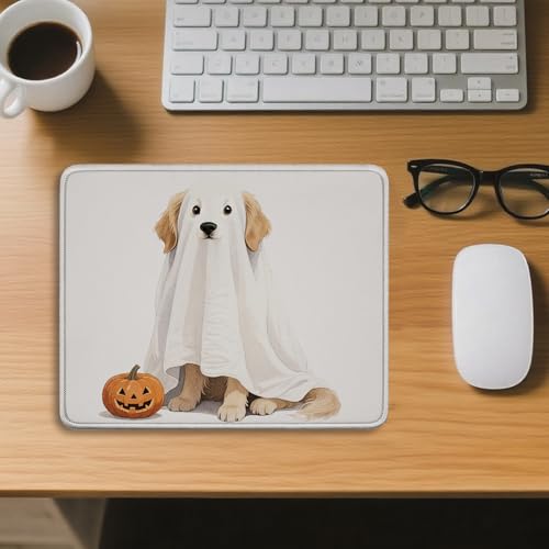 Gothic Golden Retriever Halloween Mouse Pad for Desk 9.5x7.9 Inch - color: Ghost Dog