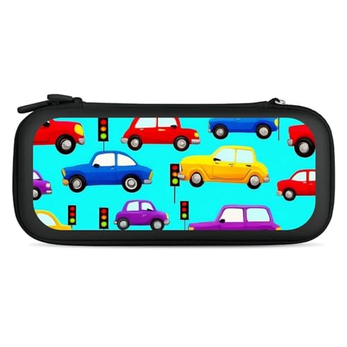 Carrying Case Compatible with Nintendo Switch, Travel Storage Holder Bag with 15 Game Cartridges Colorful Race Car Cartoon Cars Hard Shell Protective Pouch - color: Color(85)
