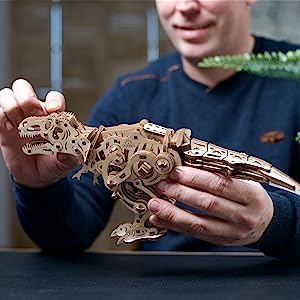 UGEARS Tyrannosaurus Rex 3D Wooden Puzzles for Adults - Wooden Model Kits for Adults D Rex Dinosaur Puzzle Kit Mechanical Models Automaton Kit Brain Teaser, Hobby Set Home Decoration - style: Tyrannosaurus Rex