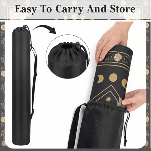 Britimes Mahjong Mat with Black Carrying Bag,31.5"x31.5", Celestial Floral | Moon Non-Slip Noise Reduction Gaming Mat Rubber Multi Purpose Game Table Cover for Mahjong Card Dominoes Board Tile Games - color: Flower Moon