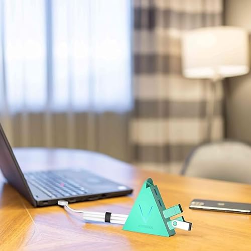USB 3.0 Hub,4 Port USB Hub Tower,2ft Cable USB Splitter for PC, Xbox One, PS4, PS5, iMac, Surface Pro, XPS, Laptop, Desktop, Flash Drive, Mobile HDD (Green) - color: Green-A