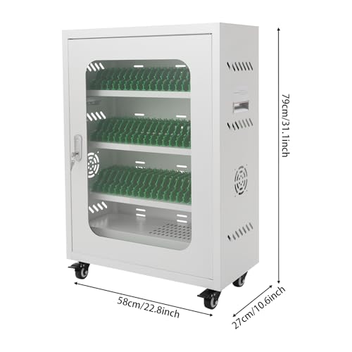 Rechargeable Mobile Phone Charging Cabinet,50 Slots Cell Phones Charging Station Portable Cellphone Charging Cart with Combination Lock, for Students and Employees, Tourists - size: 50-Slots
