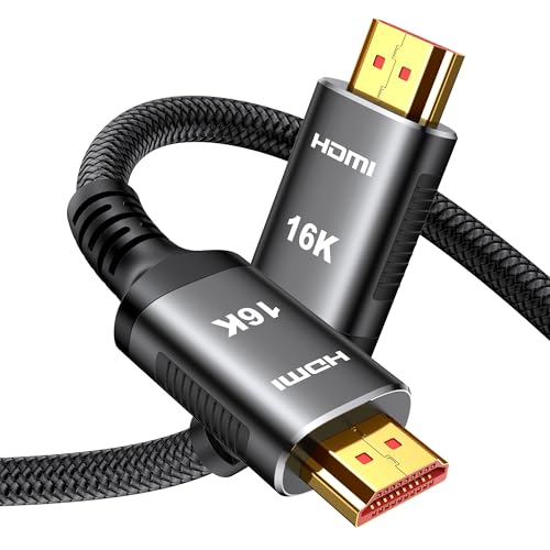 Snowkids 16K HDMI Cable 96Gbps 6.6FT/2M, 48Gbps Ultra High-Speed for TV | 16K 8K@120Hz, 4K@240Hz HDCP 2.3 & Dynamic HD, Ethernet, 3D, eARC, VRR, QFT, QMS, ALLM, DSC, SR Design - size: 6feet
