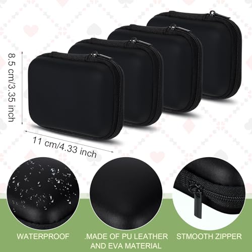 Jexine 8 Pieces Card Case Compatible with Travel Games Cards Games Playing Case Deck Game Playing Storage Box Carrying Holder (Black) - color: Black