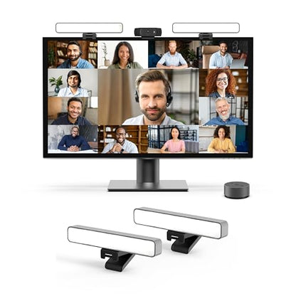 HumanCentric Premium Video Conference Lighting for Video Calls, Zoom | HighBeam Pro LED Webcam Light for Zoom Meetings & Streaming, Upgrade Monitor Ring Light with dual Video Conference Light