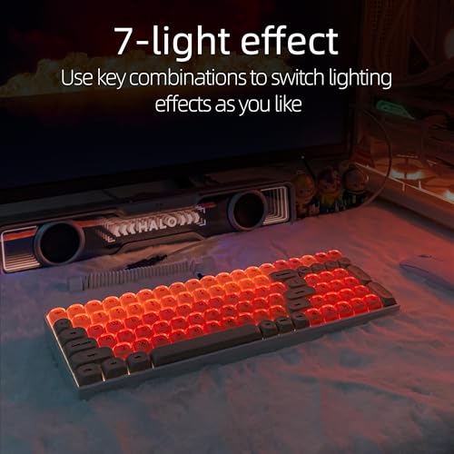 ZORNHER ZH100 Foundation Mechanical Keyboard,98% Pink Creamy Keyboard with Number Pad,Full Size Gaming Keyboard Cute,Jelly MOA Profile Round Keycaps,Creamy Sounding Linear Switches,PC Gaming - color: Foundation, size: Creamy Switch