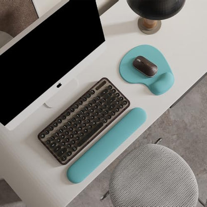 Office Mousepad with Gel Wrist Support - Ergonomic Gaming Desktop Mouse Pad Wrist Rest - Design Gamepad Mat Rubber Base for Laptop Computer -Silicone Non-Slip Special-Textured Surface (04Blue) - color: 04Blue