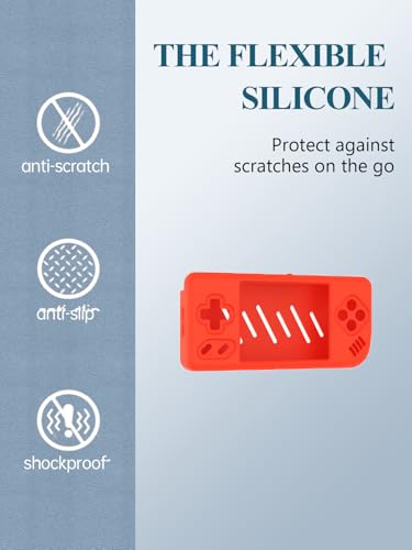 Silicone Case for Anbernic RG28XX ,Full Body Soft Silicone Handheld Drop-Proof Protector Case with Shockproof,Non-Slip,Anti-Collision,Purple - color: Orange