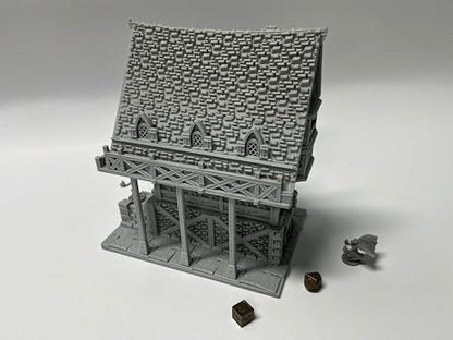 HAUTICO Medieval Gothic Miniature Building – Paintable Tabletop Terrain for D&D, Wargames & Dioramas 18mm (Medium Scale)