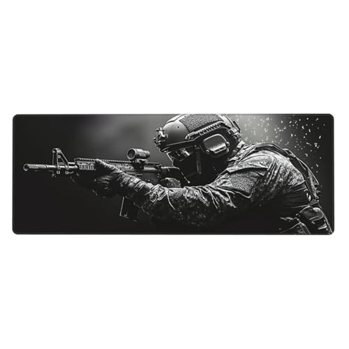 Military Tactical Gear Set Gaming Mouse Pad Non-Slip Rubber Base Large Mousepad Waterproof Washable Stitched Edge Mouse Mat for Desk Home Office Gaming 12x31.5in - color: Color_4, size: 31.5" x 12"