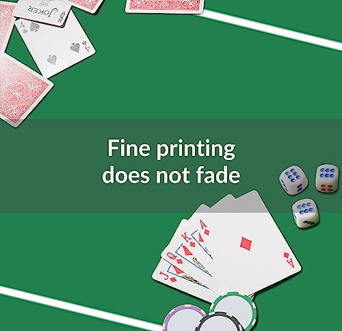 nuveti Poker Mat - 55 x 28inch Non-Slip Poker Table Game Mat - Portable Rubber Waterproof Poker mat for Table 6-8 Player Card Game Anti-Slip Rubber Poker Table Top Layout - color: 55 X 28 Inch Card Game Layout Mat1