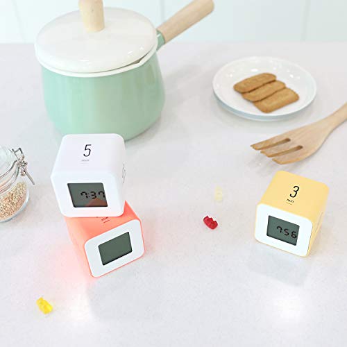 mooas Multi Cube Timer/Rotating Flip Clock Timer (Violet), Simple Operation, Digital Clock & ADHD Block Time Timers Management for Kids Desk Kitchen Study Classroom Cube 5,10,20,30 min Setting - color: Violet