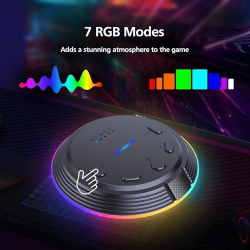 Gaming USB Microphone with 5 Voice Changes, Mute Button, Desktop Podcast Mic, Volume Control, RGB Condenser Computer Microphone for PC Gamer, YouTube, Streaming, Conference, Class - style: Dark Gray