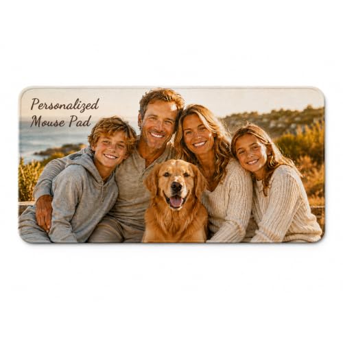 Custom Mouse Pad Custom Desk Mat Personalized Mouse Pad | Multiple Size Options Personalized Photo Text Logo Large Mouse Pad Non-Slip Easy-Clean Keyboard Mat For Office Computer Desk