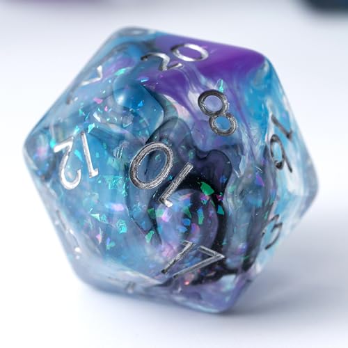 Astral Shroud Resin Dice Set for DND – 7pc Polyhedral Set with Glitter – Stunning and Cool RPG Dice for Dungeons & Dragons, and Other TTRPGs – Unique Natural Distribution - color: Astral Shroud