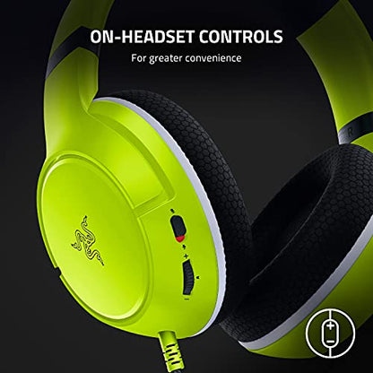 Razer Kaira X Wired Headset for Xbox Series X|S, Xbox One, PC, Mac & Mobile Devices: Triforce 50mm Drivers - HyperClear Cardioid Mic - Memory Foam Ear Cushions - On-Headset Controls - Electric Volt - color: Lime
