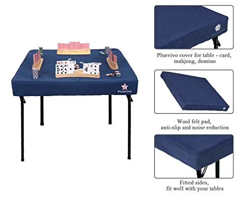 Plusvivo Game Table Cover - Mahjong, Poker, Bridge - Machine Washable Felt - 36" x 36" Blue - color: Blue
