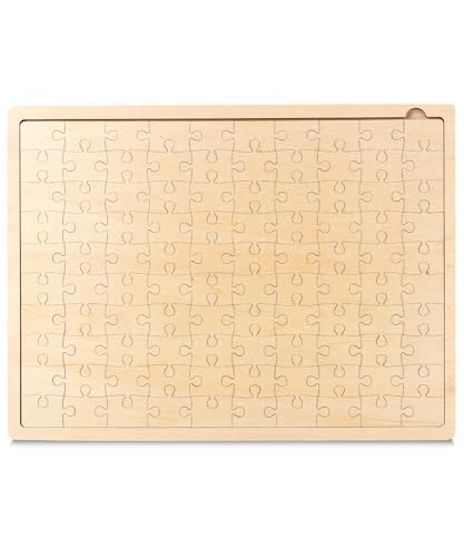Mr. Pen- Blank Wooden Puzzle, 100 Pieces, 14.2" x 10.6" | Wooden Blank Puzzles to Draw on - size: 100 pcs, 14.2" x 10.6"